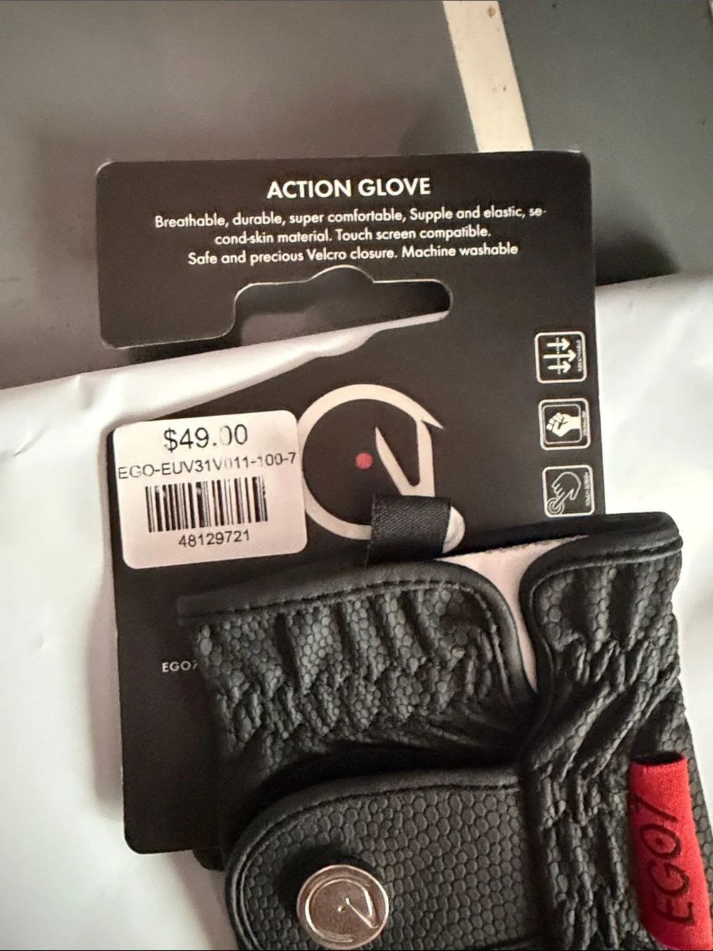 EGO7 Women’s Black Action Gloves Size 7 Still in Package